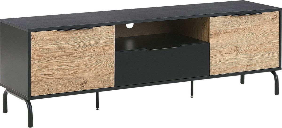 ARKLEY - TV-meubel - Zwart - Vezelplaat