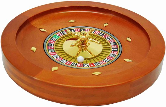 Roulette bak 36 cm mahonie hout/metaal