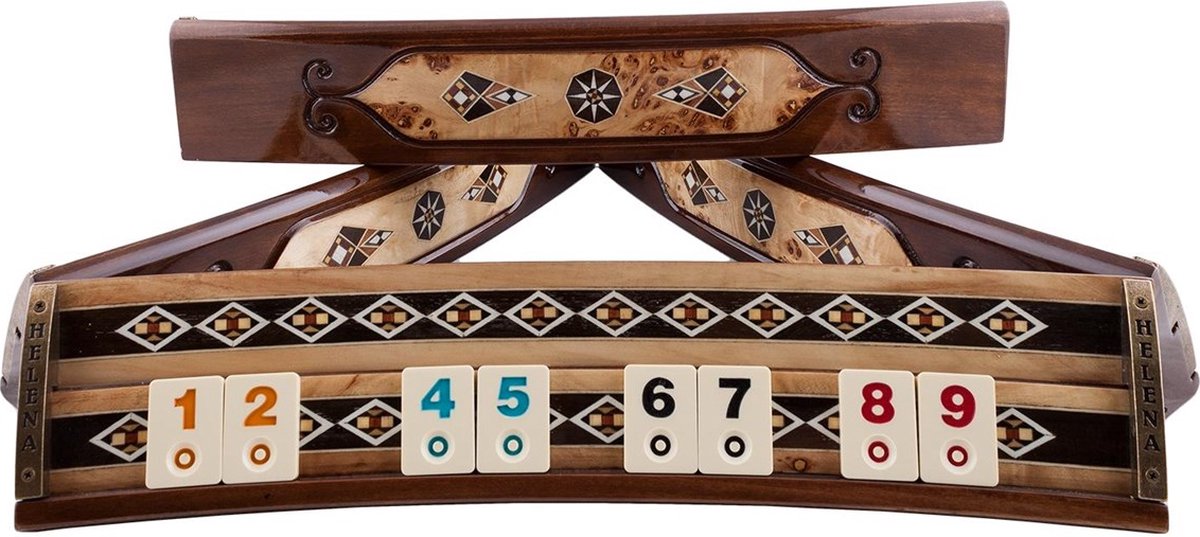 Handgemaakte Ovale Rummy Speelset - Okey - Luxe uitgave - Inclusief Tas - Rummi
