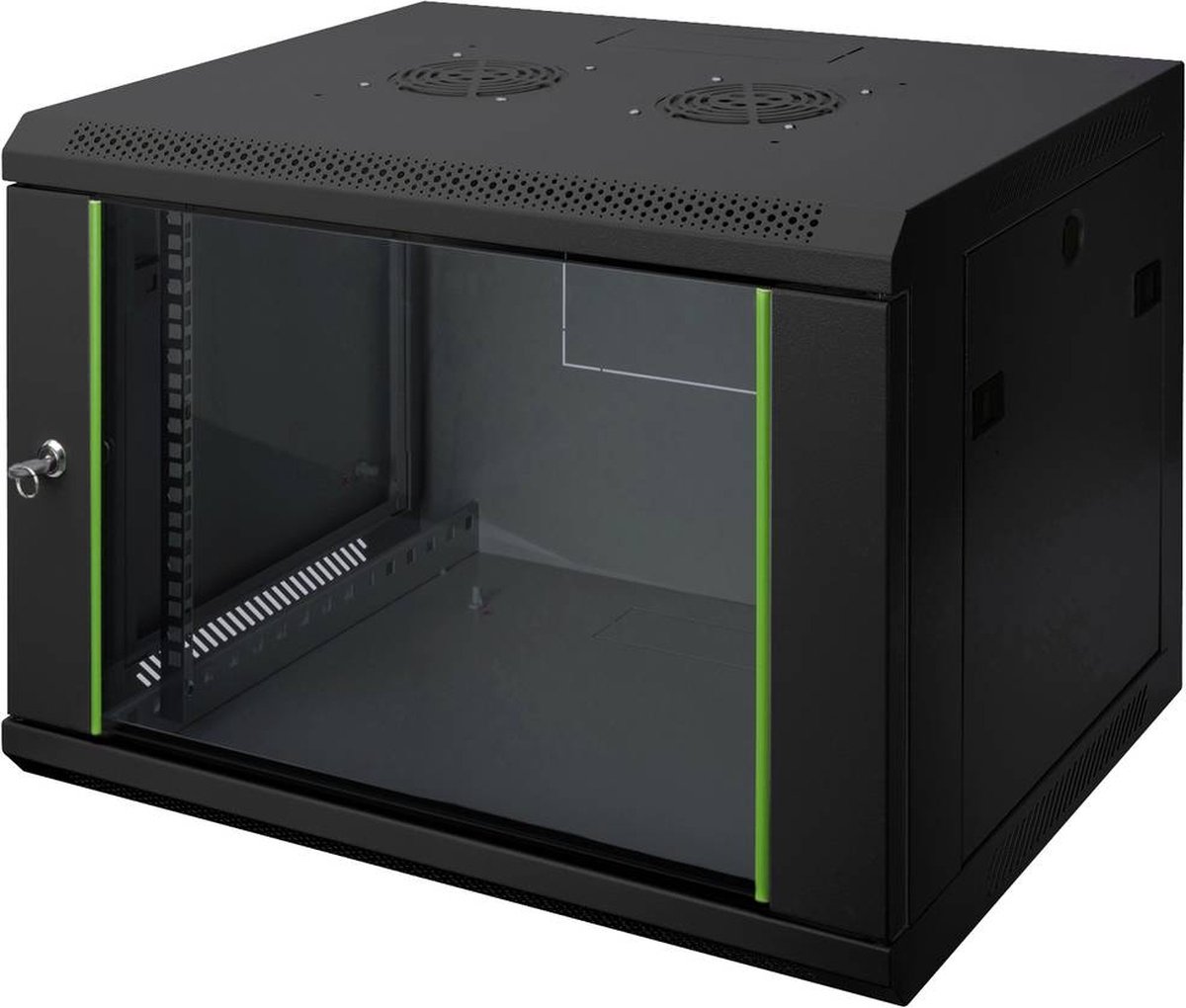 Digitus - DN-19 12-U-EC-SW 19inch-wandkast (b x h x d) 600 x 638 x 450 mm 12 HE Zwart, Zwart (mat), Zwart (RAL 9005)