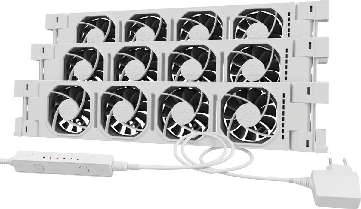 Heatfan 4 Pro - Radiator Ventilator met Smart Bediening - 3 Stuks - Universele Maat - Convector Ventilator Zonder Geluid - Wit