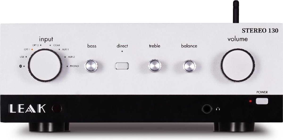 Leak Stereo 130 – Moderne geïntegreerde versterker – Bluetooth streaming - MM phono-ingang - Zilver