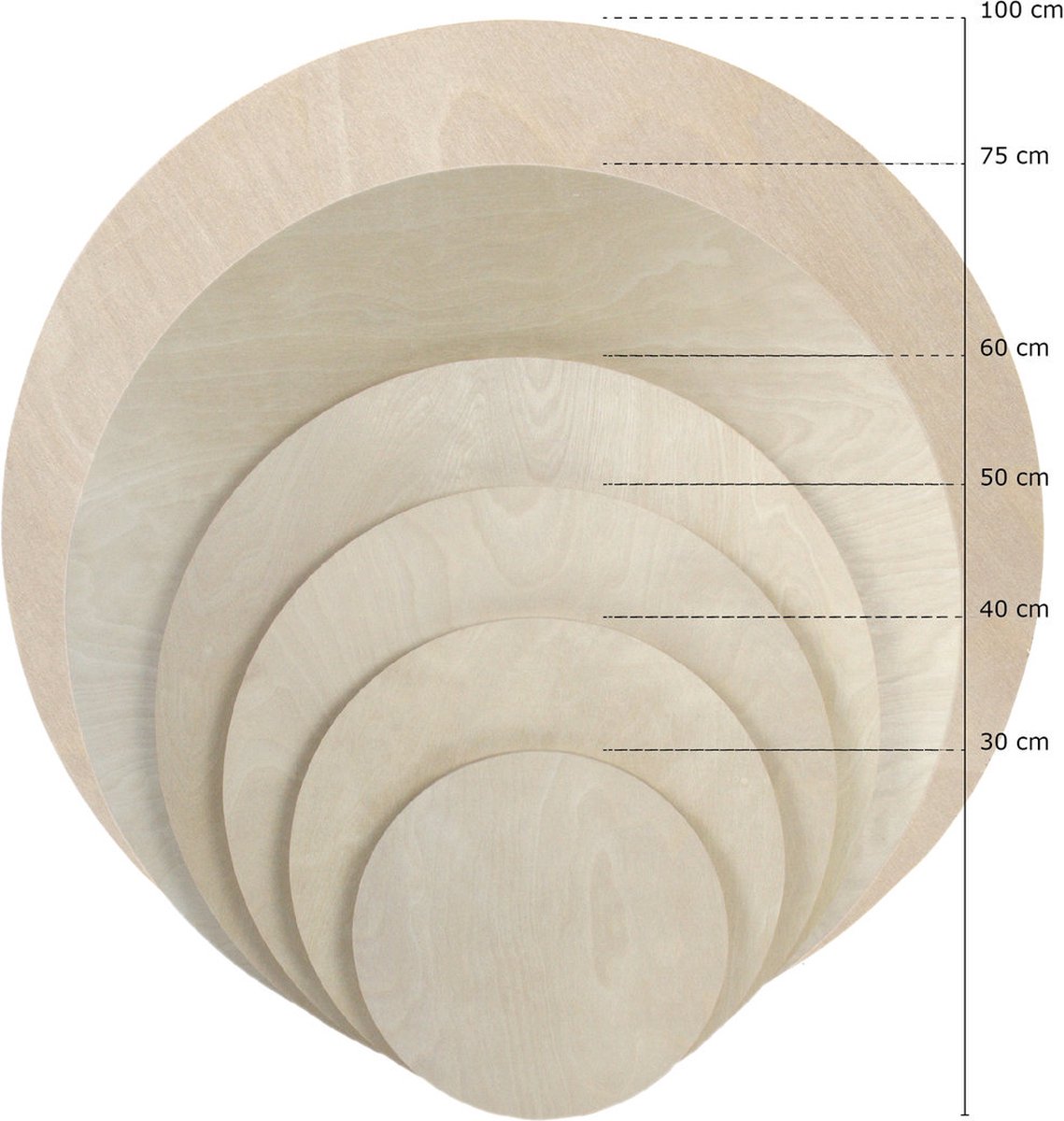 Schilderspaneel hout - rond - per 2 verpakt - 100 cm - Schilderspanelen - Schilders paneel