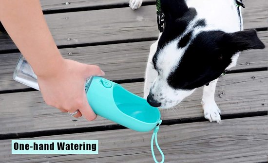 hondendrinkfles voor onderweg, lekdichte outdoor drinkfles - 400 ml,blauw
