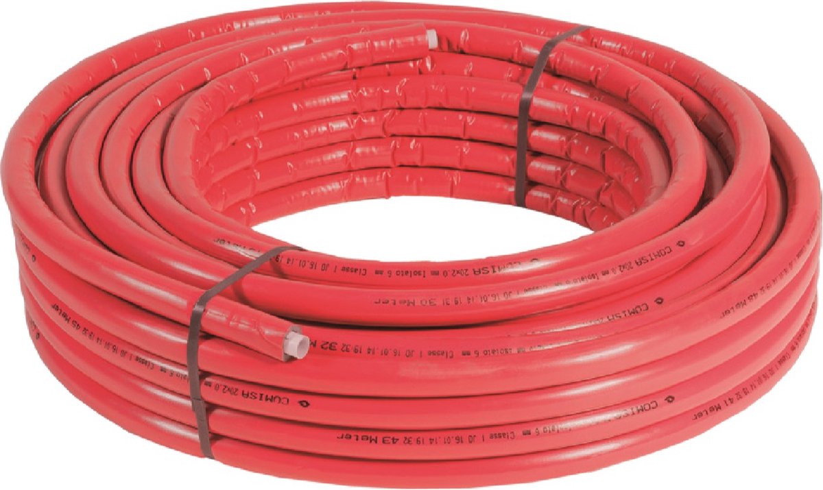 Bonfix - Meerlagenbuis met isolatie - 6mm - PU 20x2mm - 50m - Rood