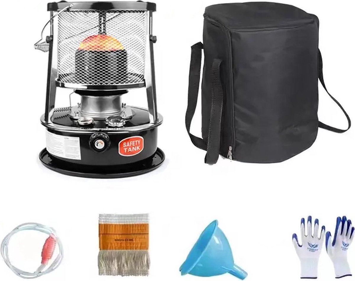 CRESTONE- Petroleumkachel - Heater - Omvalbeveiliging - Verwarmen - 18 branduren - 2600W - 4.6L - Met opbertas - 18 branduren - 6-pack