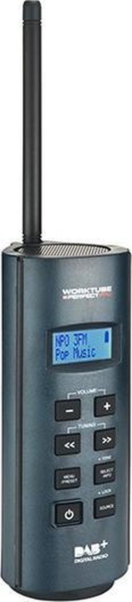 PerfectPro Bouwradio Worktube - DAB + Bluetooth - Schokbestendig - Draagbaar met AUX ingang - WTB2