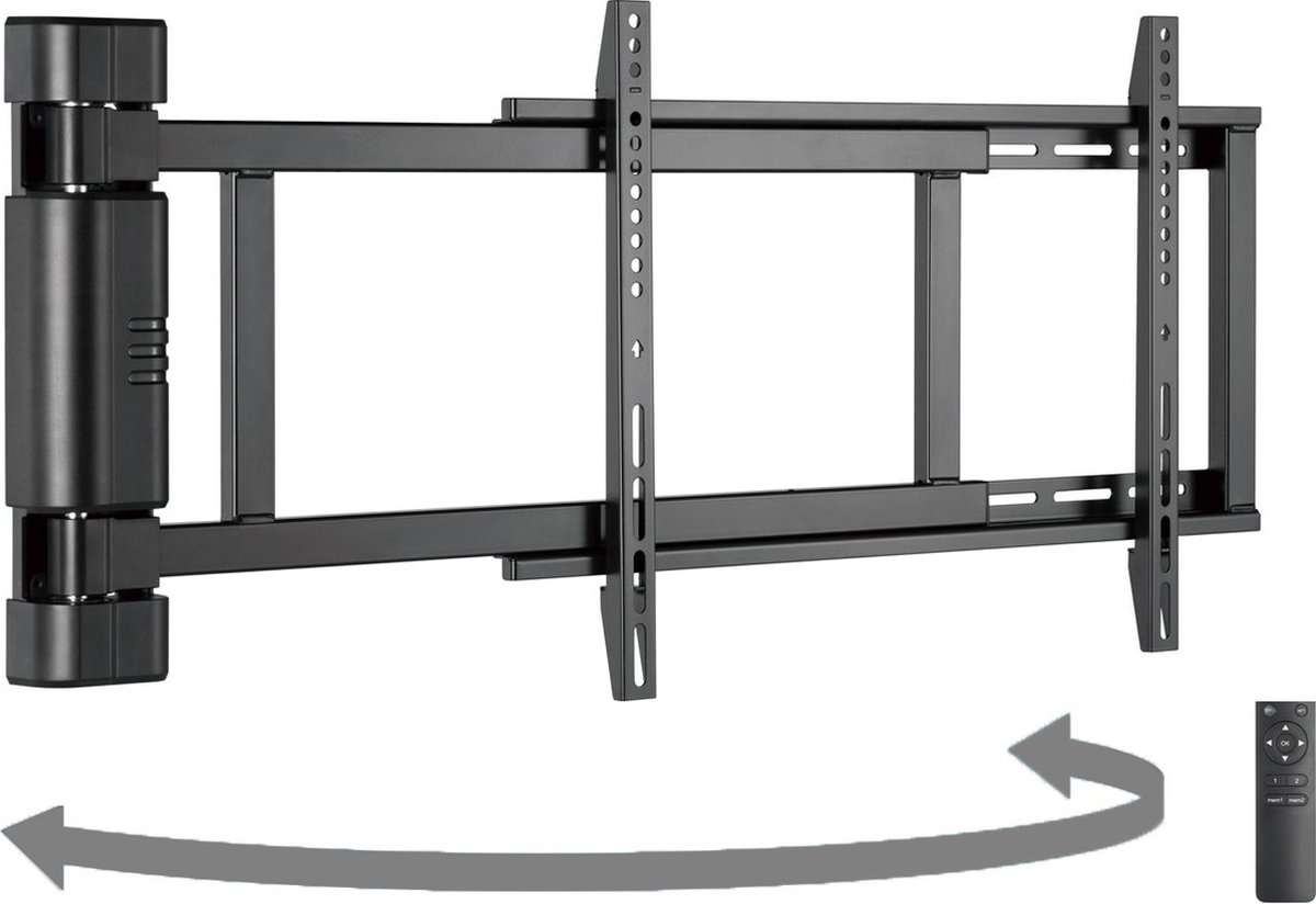GN Elektrische muurbeugel voor TV 32-75 inch Zwenkbaar, Afstandsbediening, Zwart