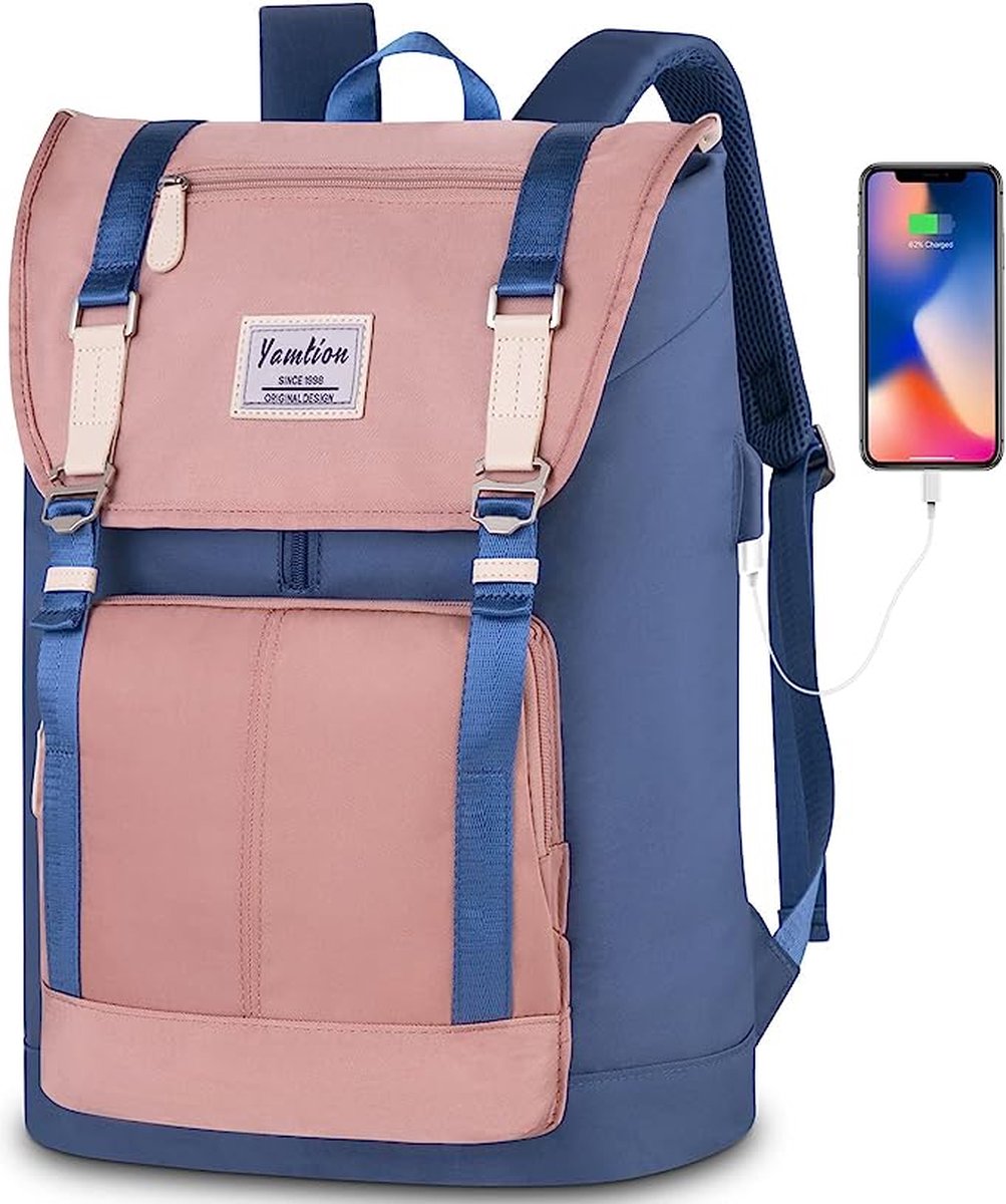 Rugzak Laptop Vrouwen School Rugzak Meisje Tiener met 17" Laptop Zak,School Tassen Schooltas voor Student Leraar met USB