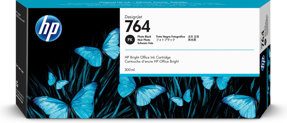 HP 764 originele ink cartridge foto zwart 300ml 1-pack