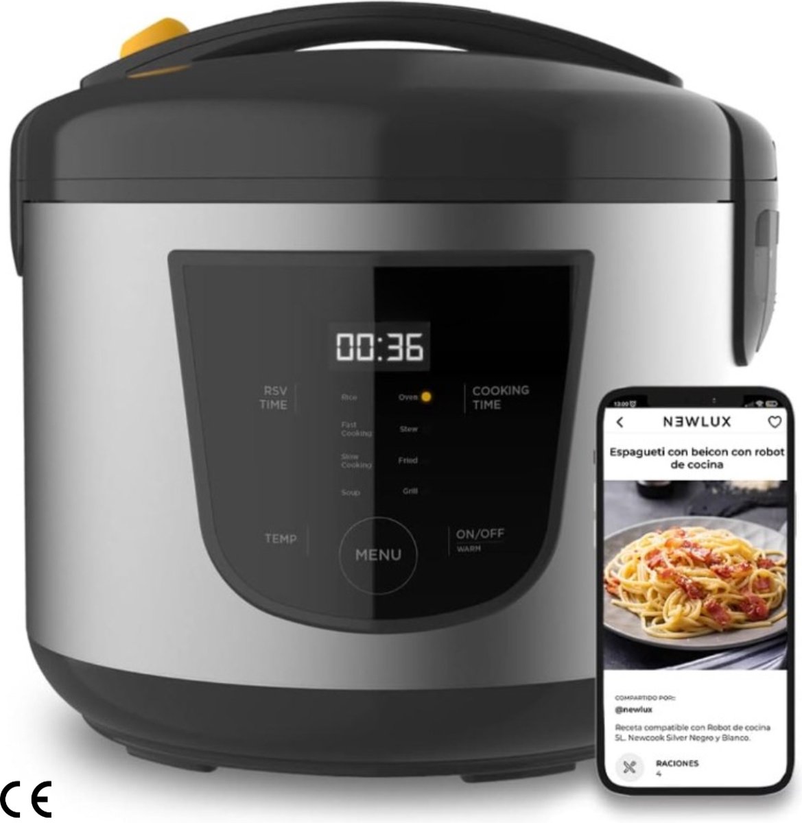 Multifunctionele Keukenrobot - Multicooker - 5 Liter Capaciteit, Programmeerbaar tot 24 Uur, Automatisch Koken, 8 Vooraf Ingestelde Menu's, Warmhoudfunctie tot 24 Uur, Inclusief Anti-Aanbakemmer