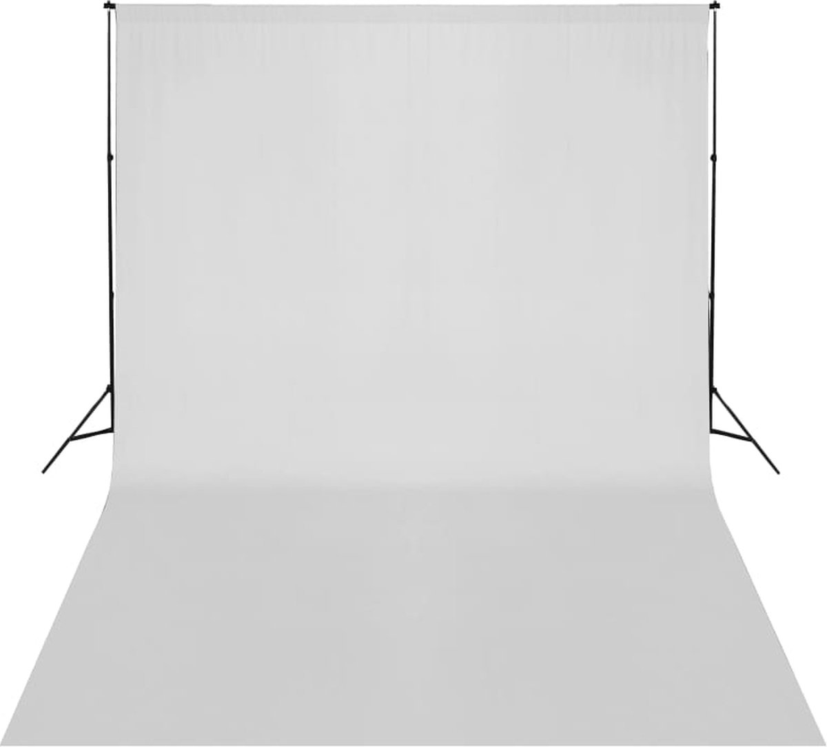 The Living Store Achtergrondondersteuningssysteem - Verstelbaar - 2 Standaards - 2 Dwarsbalken - Inclusief Draagtas - Wit Katoenen 3 x 5 m Achtergrond