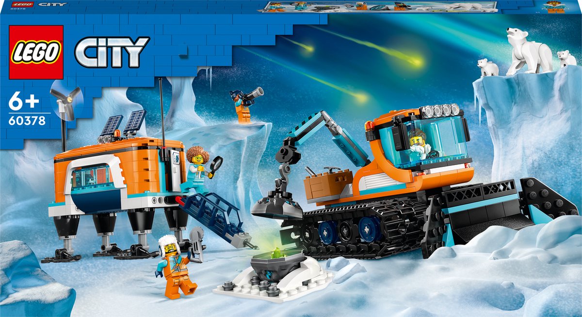 LEGO 60378 City Truck en mobiel laboratorium voor poolonderzoek, Speelgoed voor 6+ jaar Oude Kinderen, Jongens en Meisjes, Set met Wetenschapsthema, Inclusief Voertuig, Plus 3 IJsbeer Dier Figuren