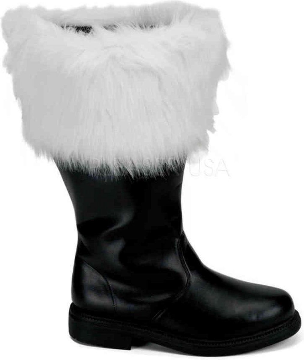 Funtasma - SANTA106WC Plus Size Laarzen - US 14 - XL - Zwart/Wit