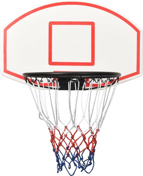 VDXL Basketbalbord 71x45x2 cm polyetheen wit
