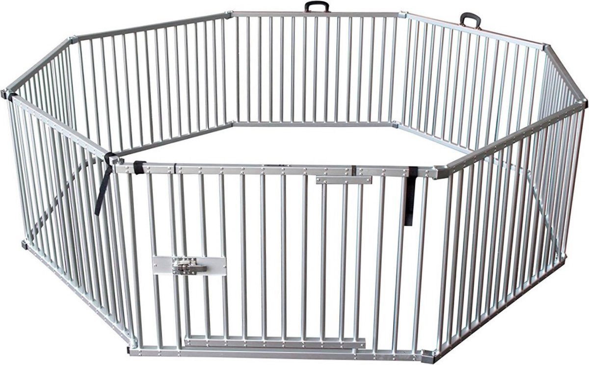 Topmast Aluminium Puppyren - Opvouwbaar - 8 Delig - 8 x 63 x 60 cm Hoog - Binnen en Buiten - Hondenren