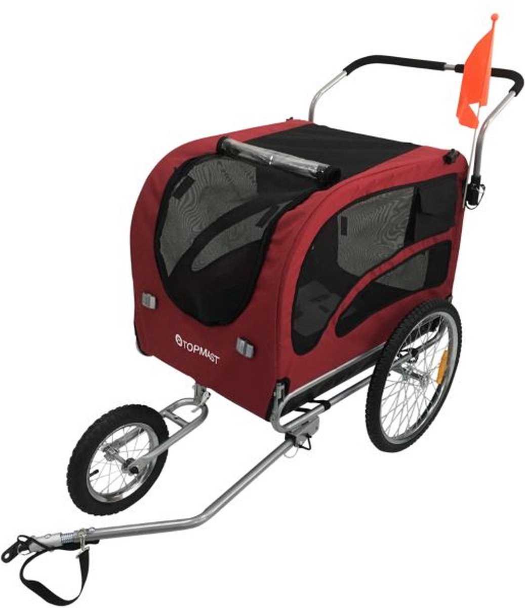 Hondenfietskar Starline Original XL - Rood - Met Jogger Functie - Opvouwbaar - 2 in 1 Hondenaanhanger & Hondenbuggy - Fietskar Voor Honden tot 40 KG