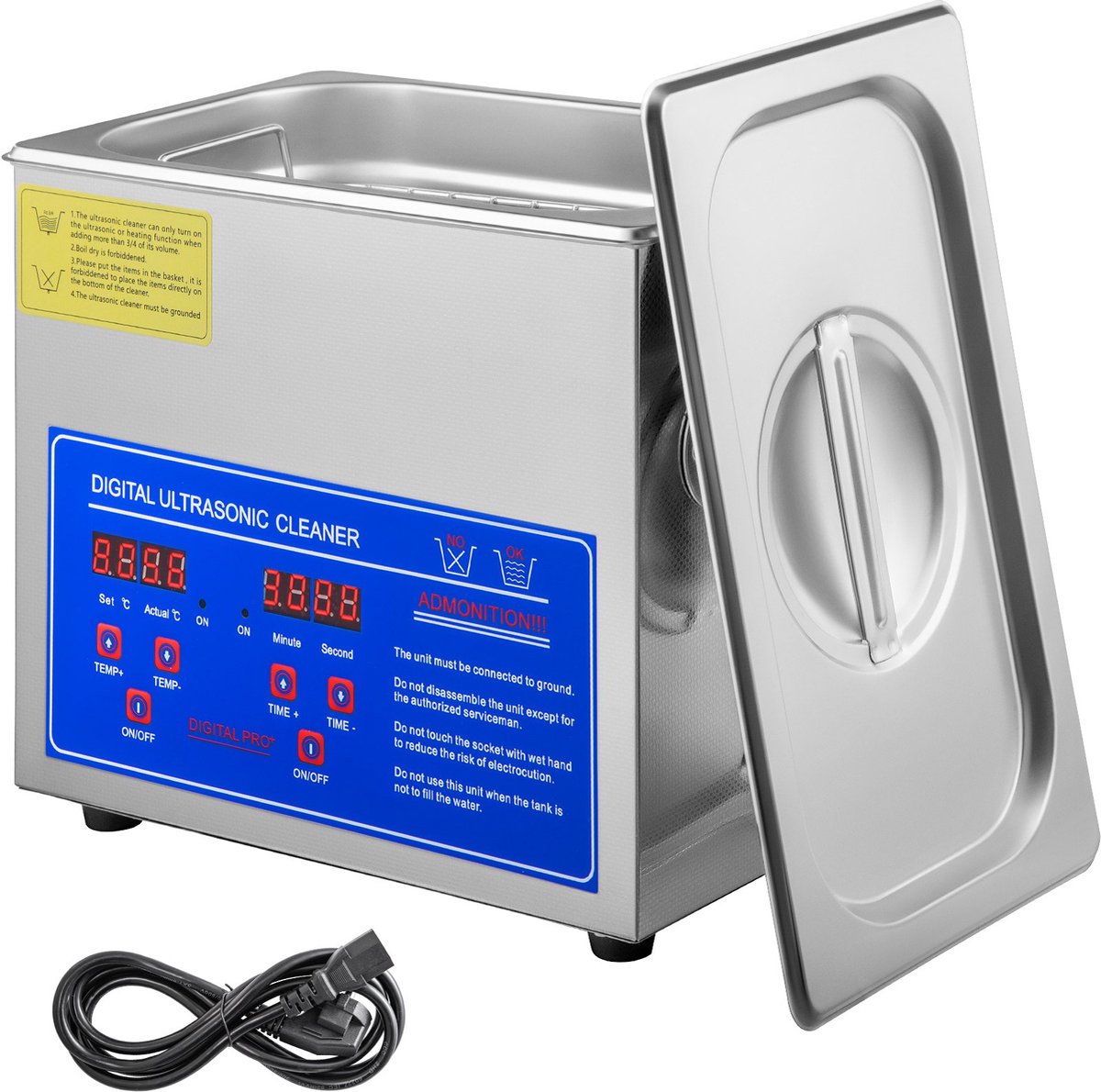 Ultrasoon reiniger 3 Liter - 3L (Ultrasoonbad - Reinigingsbad - Reinigingsbak - Ultrasone Reinigingsmachine - Ultrasoonbak - Ultrasonic Cleaner - beste Reinigings trilbad - sieraden bad bak - pedicure badje - brillen apparaat)