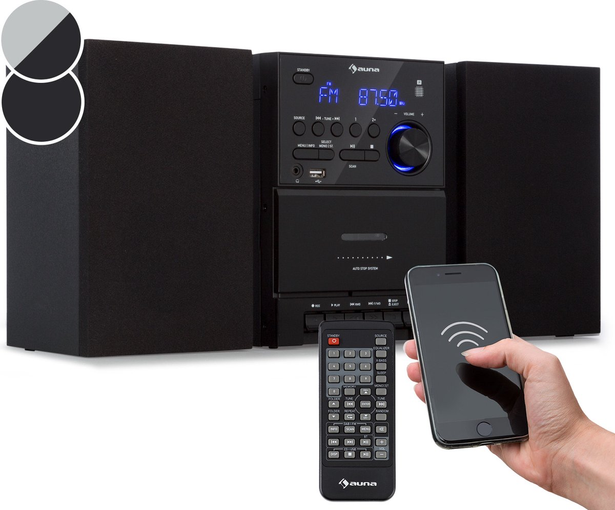 Auna MC-40 DAB stereo-installatie FM/DAB+ bluetooth CD cassette USB afstandsbediening