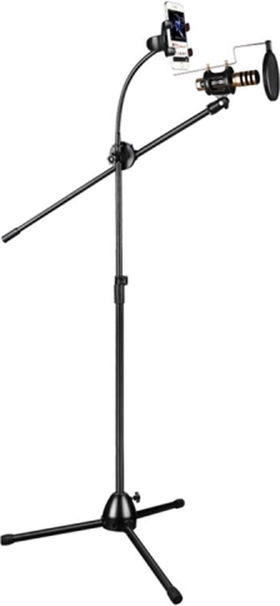 RODD NB-108 Karaoke Telefoon Microfoon Statief Schaararm Standhouder, Voor Studio-opname, Live-uitzending, Live Show, KTV, etc.