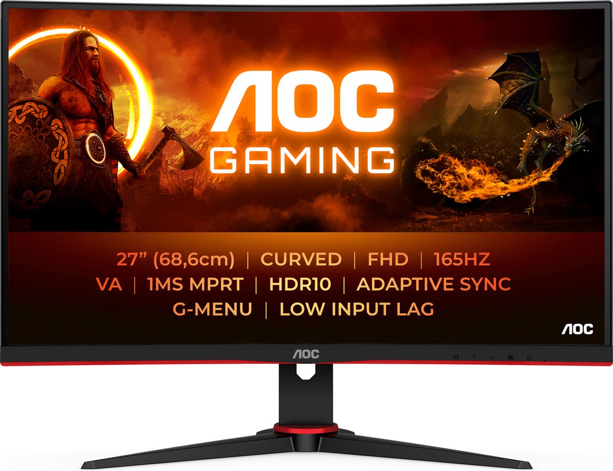 AOC C27G2E - Full HD Curved Gaming Monitor - 165hz - 27 inch