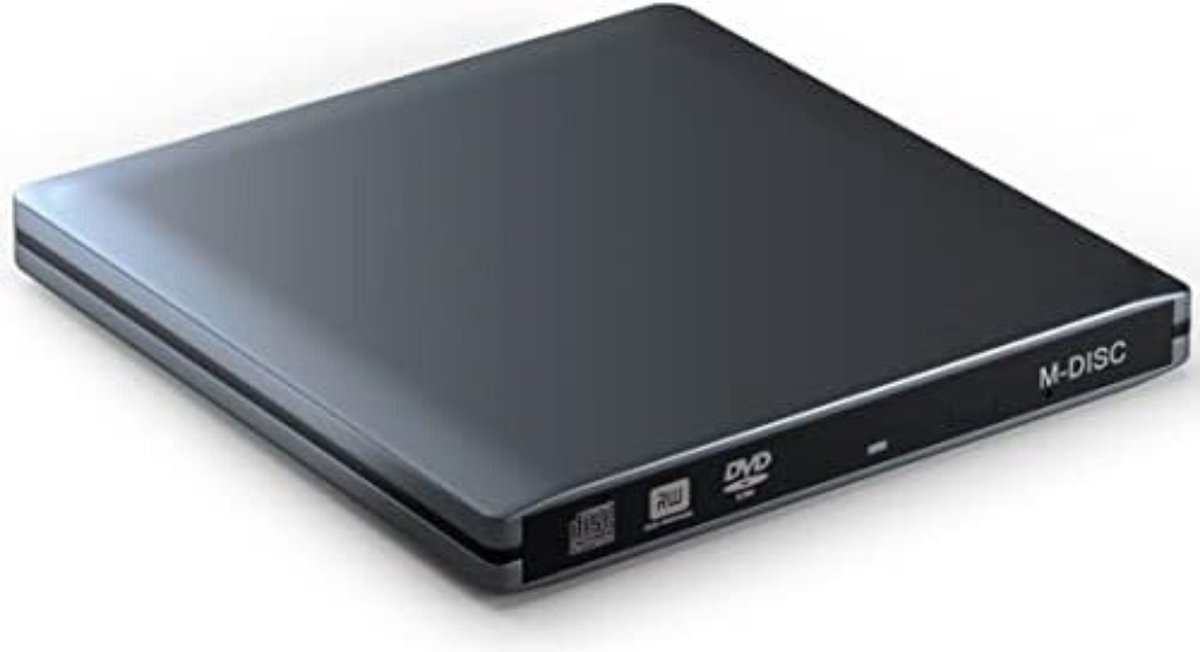 Externe DVD Speler - Externe DVD Speler voor Laptop - Externe DVD Speler en Brander - Aluminiumgrijs/M-Disc DVD CD Brenner USB 3.0 en USB C