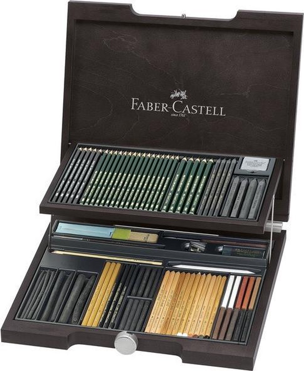 Faber-Castell Pitt Monochromos Artist set - houten koffer 86-delig - FC-112971