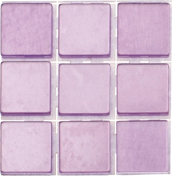 504x stuks mozaieken maken steentjes/tegels kleur lila met formaat 10 x 10 x 2 mm