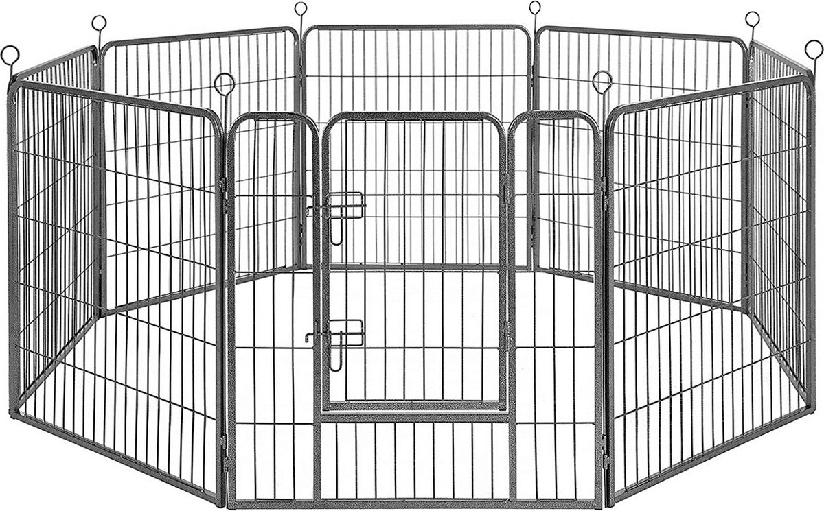 Dierenren XXL deluxe - Binnen en buiten - Hondenrne, kippenren, kattenren - Ook een puppyren - Zwart - 200x200x150cm