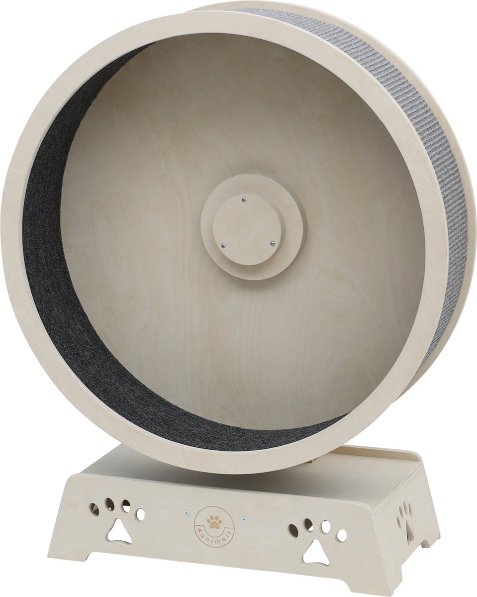 4animalz® Houten Kattenloopwiel 75 cm doorsnede - 95 cm hoog