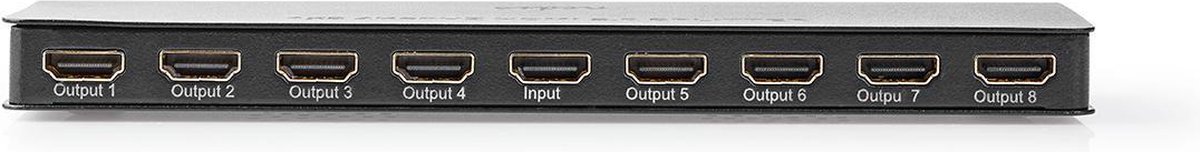 Nedis HDMI-Splitter - 8-Poorts poort(en) - HDMI Input - 8x HDMI Output - 4K@60Hz - 18 Gbps - Metaal - Antraciet