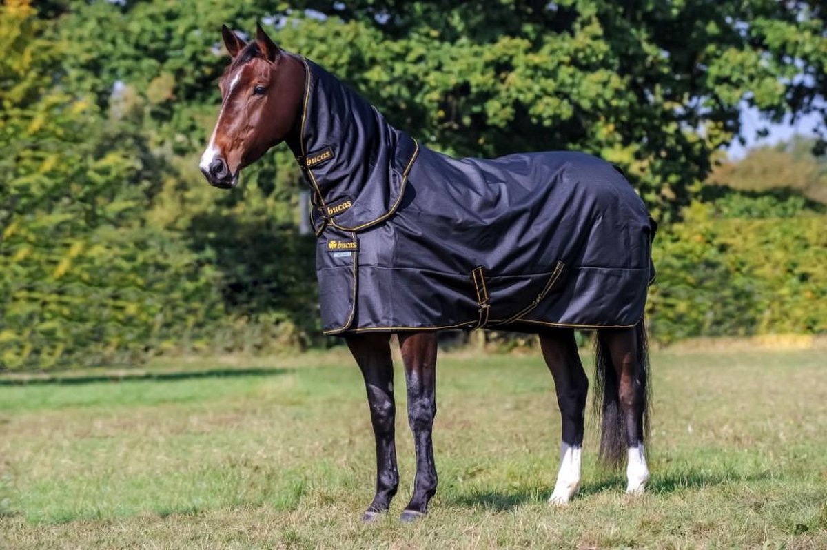 Bucas Deken Irish Turnout Extra 300gr Zwart-goud - 140/191