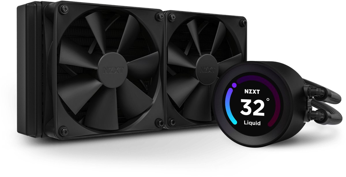 NZXT Kraken Elite 240 - Vloeistof-koelsysteem afmeting radiator 240mm - voor Intel LGA 1700, 1200, 115X, AMD AM5, AM4, sTRX4, TR4 - 2 x F120P fans - Koper, Aluminium, plastic - zwart