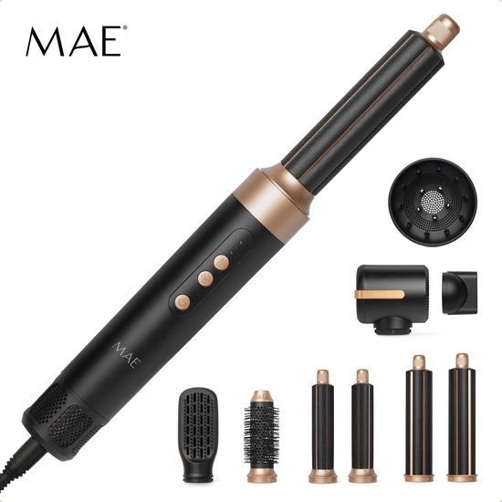 MAE® Airstyler Pro - Fohnborstel met Coldshot - Föhn met Diffuser - Coandă-effect Multistyler - Krultang & Krulborstel - Haarborstel - 9 Opzetstukken