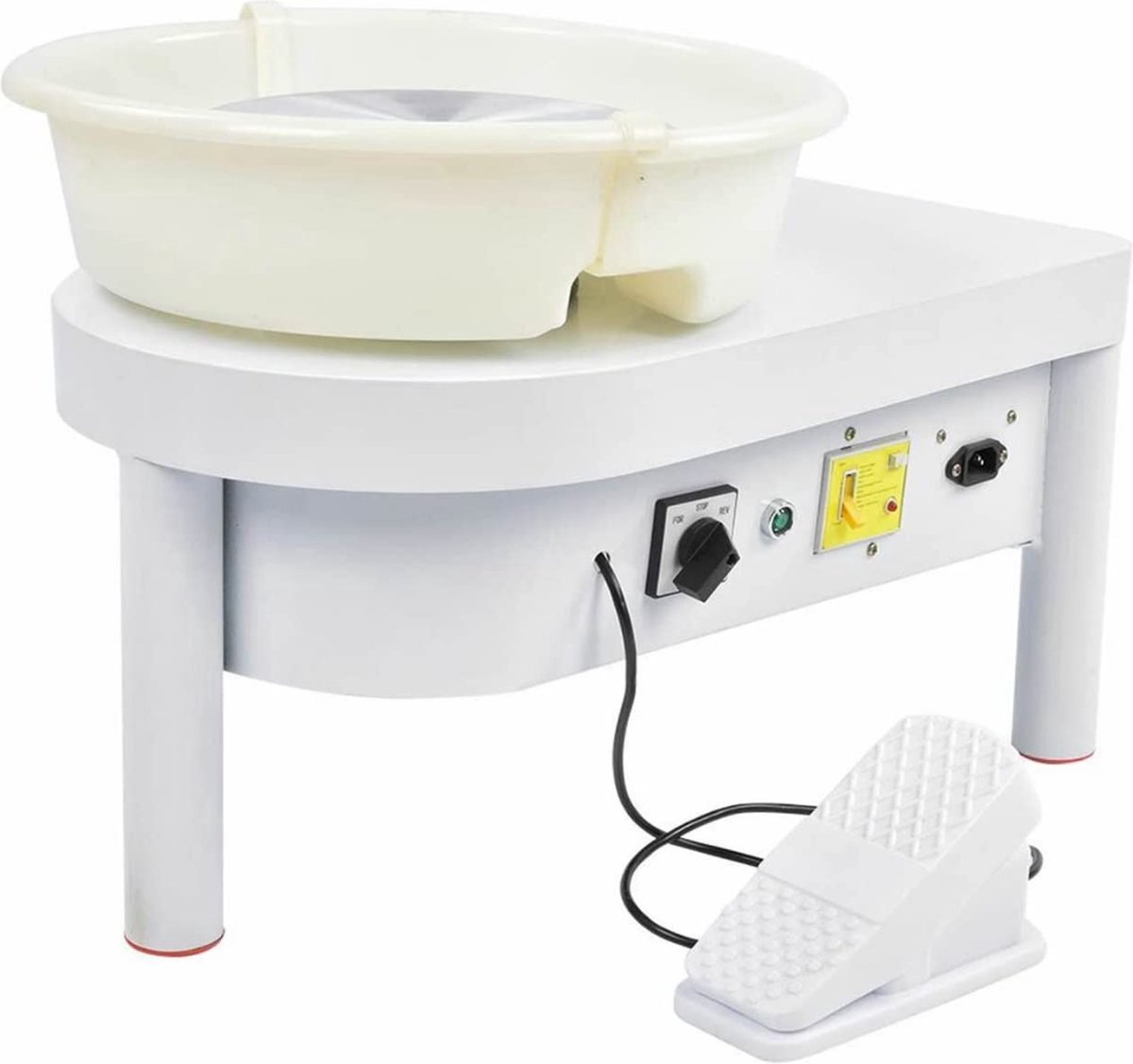 Pottenbakkersschijf - 25 Cm, 350 W, Keramische Vormmachine - Kleispinnenwiel Voor Volwassenen - Beginners Doe-het-zelf Keramisch Handwerk - Met Voetpedaal En Poten Voor Schoolonderwijs - Pottenbakkersstang - Thuisgebruik