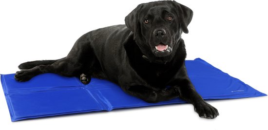 Navaris huisdieren gel koelmat voor honden - Koelmatras tegen warmte en pijn - Koelkussen voor middelgrote tot grote hondenrassen - Blauw, 50 x 90 cm