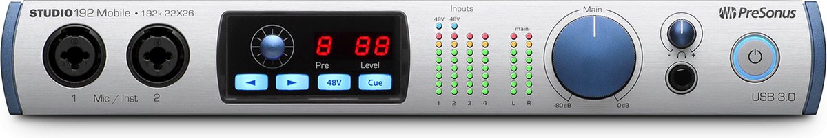 Presonus Studio 192 Mobile, USB 3.0 Audio-Interface met 22 inputs en 26 outputs, 192Khz