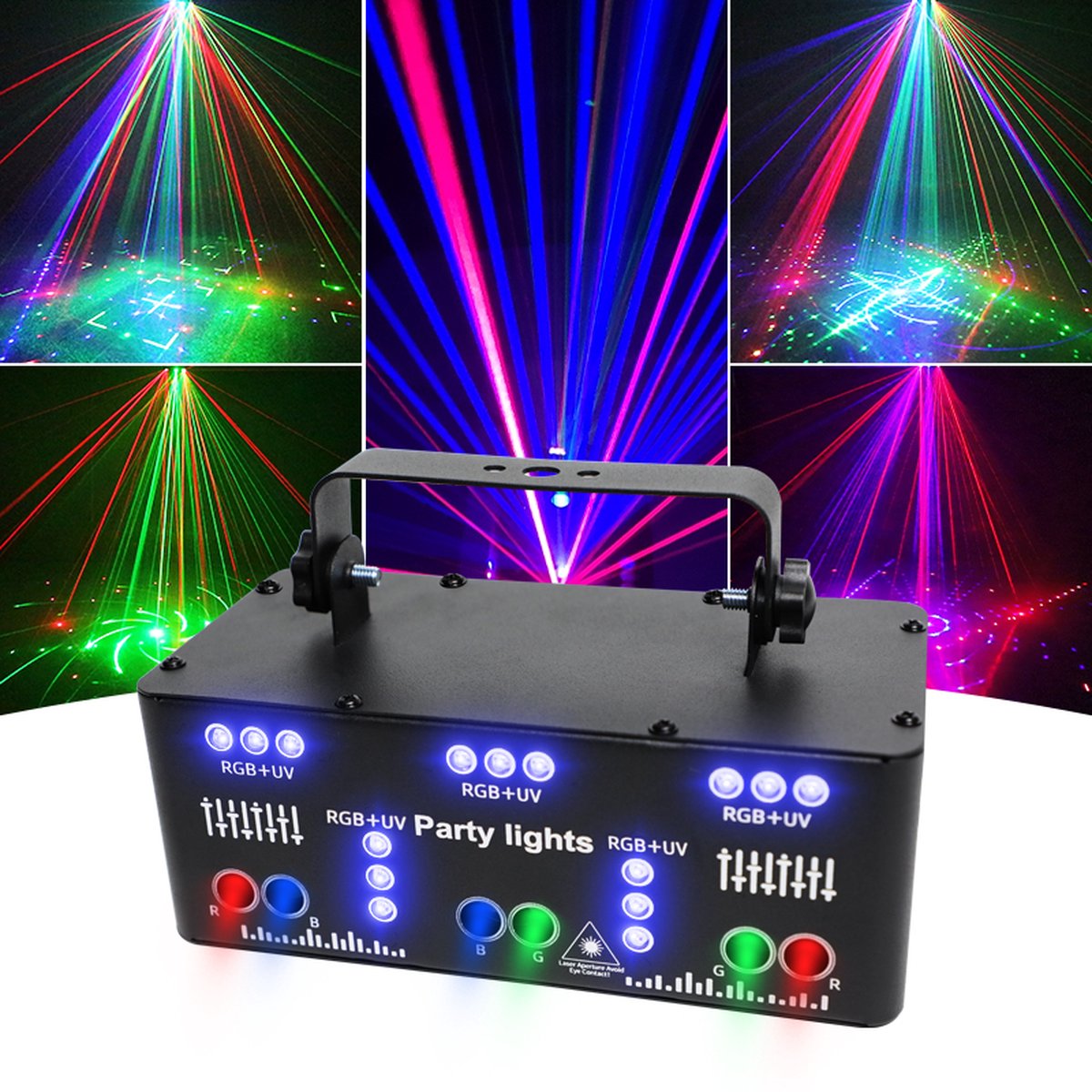 YPE x YourPartyEquipment - Disco Lichteffect - Party Laser - Disco Lamp - Ultra Party Laser met 21 outputs - Lasers, LED's en Stroboscoop effect - Afstand bestuurbaar, Geluid gestuurd en DMX ondersteuning