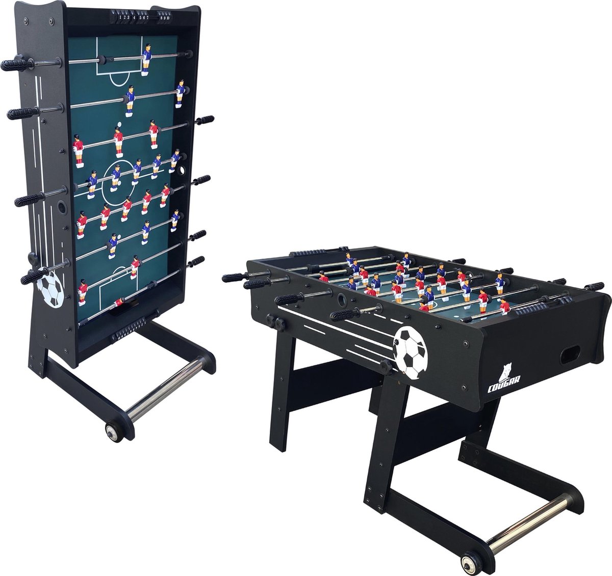 Cougar Scorpion Kick TS opklapbare Voetbaltafel - Tafelvoetbal - Zwart