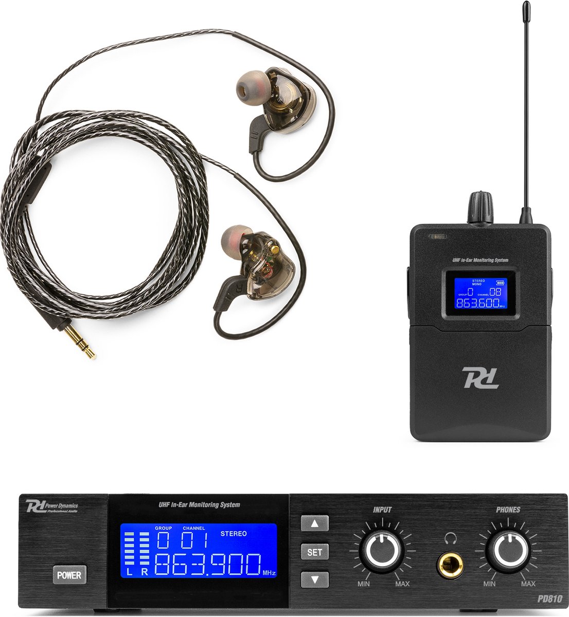 Power Dynamics PD810 - UHF Draadloos In Ear Monitorsysteem
