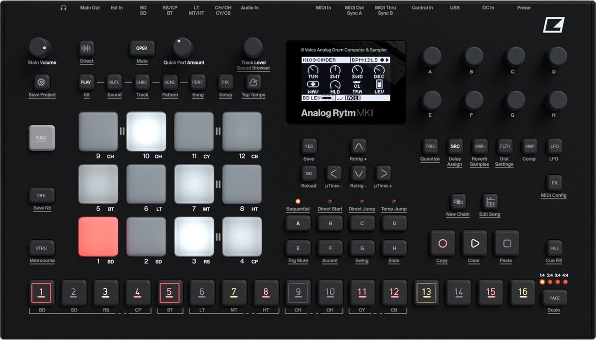 Elektron Analog Rytm MKII Black - Drum computer