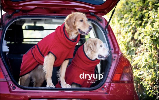 Dryup- Honden badjas-Hondenjas- Rood-L -ruglengte tot 65cm