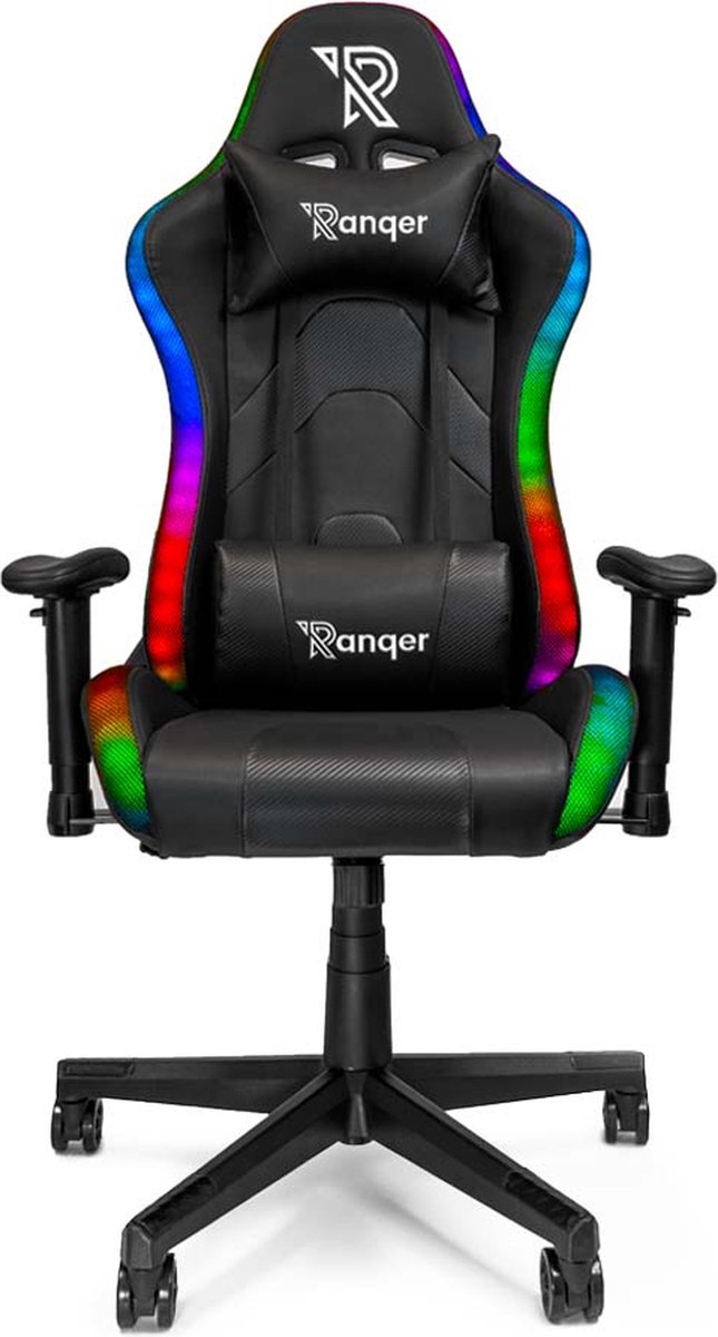 Ranqer Aura Gamestoel RGB / LED - Gaming Chair - RGB verlichting - Gaming Stoel met licht - Gamestoel met ledverlichting -Zwart