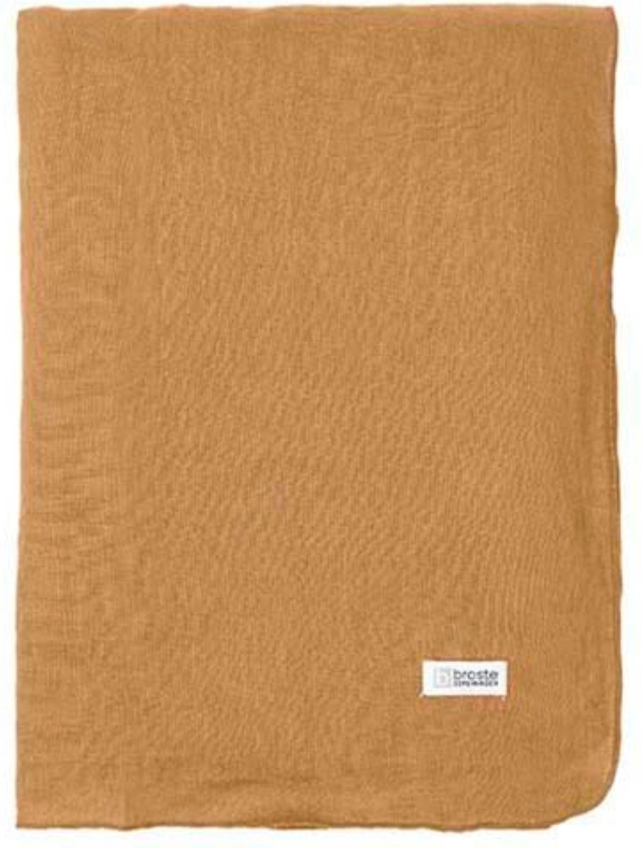 Broste Copenhagen chique linnen tafellaken tafelkleed Gracie in de kleur Indian Tan 160 x 300 cm