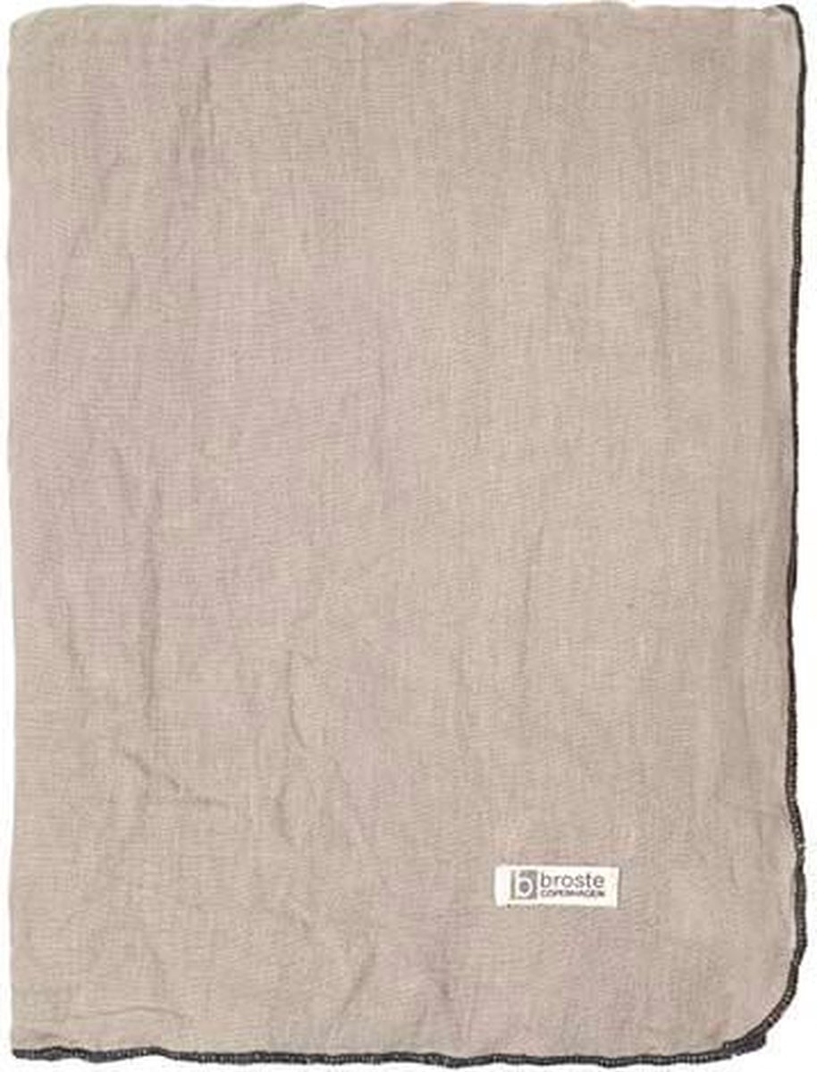 Broste Copenhagen chique linnen tafellaken tafelkleed Gracie in de kleur Simply Taupe 160 x 200 cm