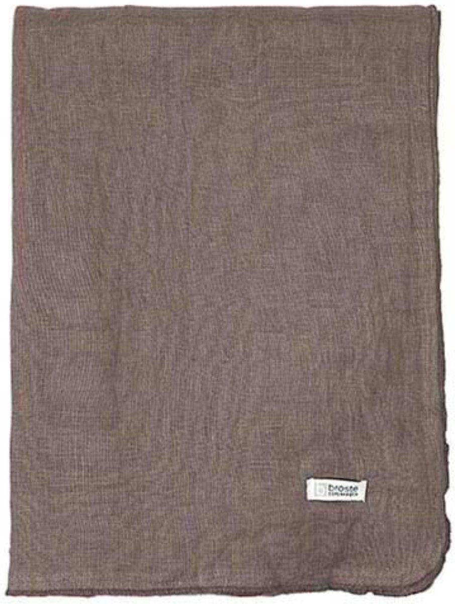 Broste Copenhagen chique linnen tafellaken tafelkleed Gracie in de kleur Crocodile 160 x 200 cm