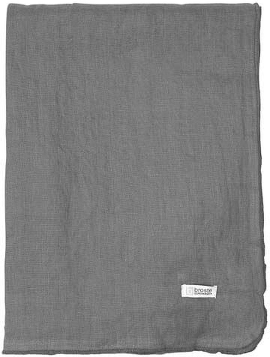 Broste Copenhagen chique linnen tafellaken tafelkleed Gracie in de kleur Dark Shadow - donker grijs 160 x 300 cm