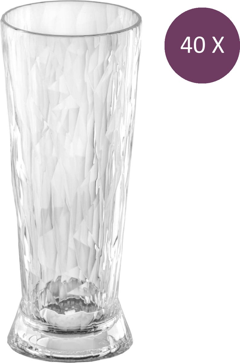 Koziol - Superglas Club No. 11 Bierglas 500 ml Set van 40 Stuks - Kunststof - Transparant