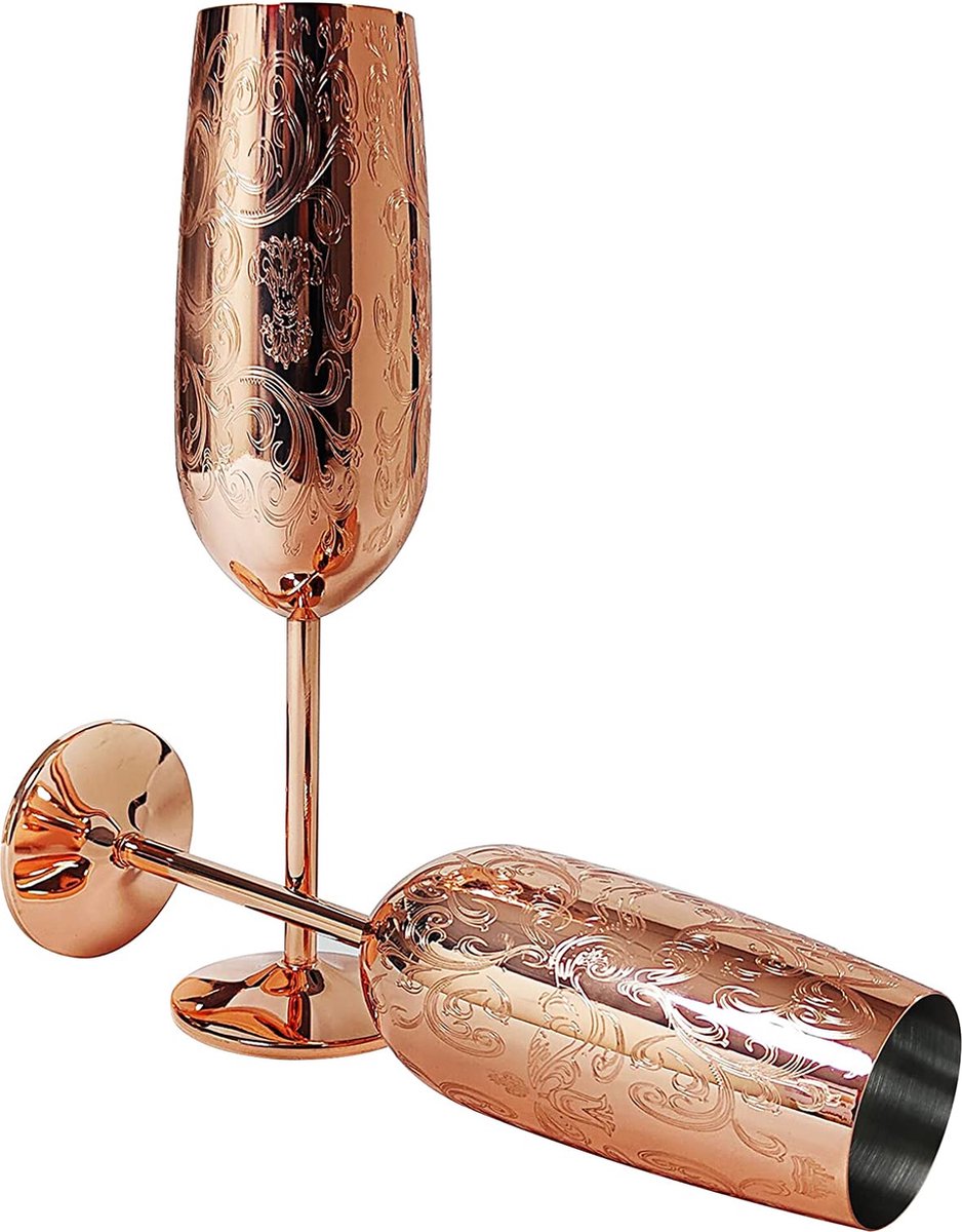 stainless steel wine glasses - royal style wine cups / High Quality - - Perfect for Home, Restaurants and Parties - Champagne Glasses \ Premium product / Tonic Cocktail Glasses