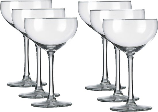 Set van 12x stuks champagneglazen/coupe transparant 240 ml Specials - 24 cl - Champagne coupe glazen
